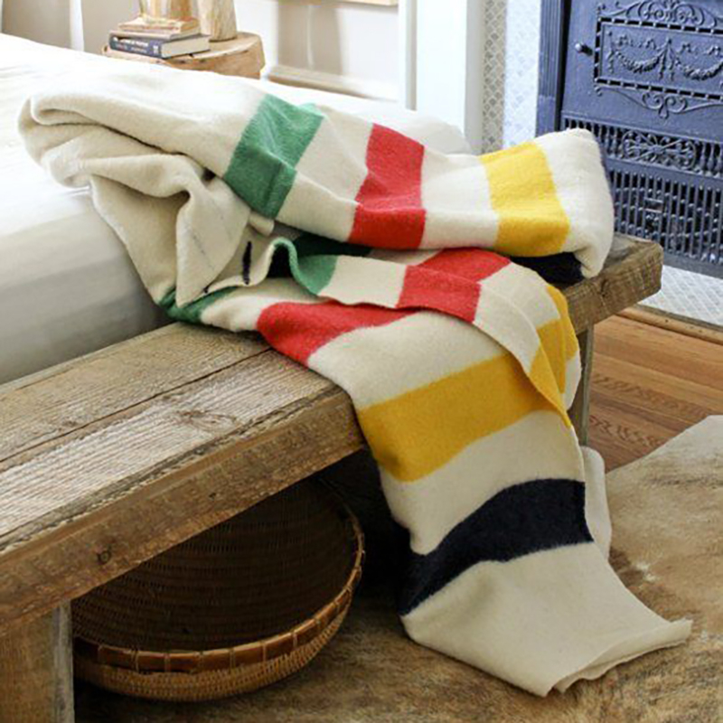 Throw Blanket Bohemian Bed Spread Super Soft with Stripe Pattern Wool Blanket That Warmed And Won The North 