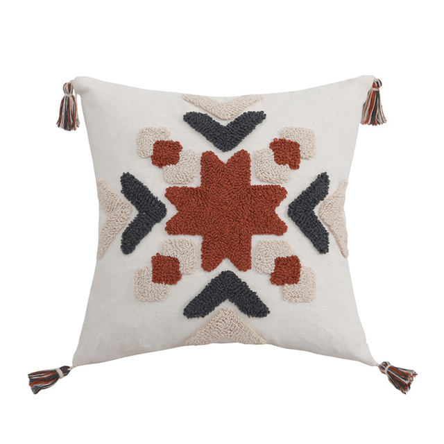 Boho Moroccan Tuft Sofa Cushion Cover