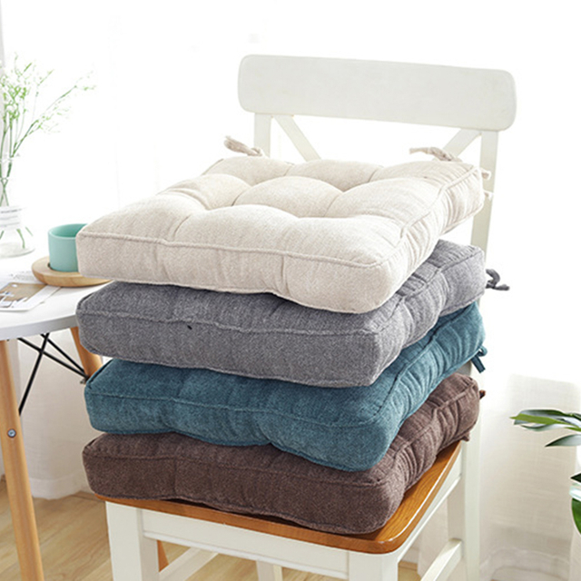 Big Hippo Chair Pads Square Chair Cushion with Ties Soft Thicken Seat Pads Cushion Pillow for Office,Home Or Car Sitting