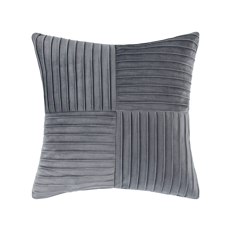 MNC0002 Pleated Velvet Patchwork Cushion Covers