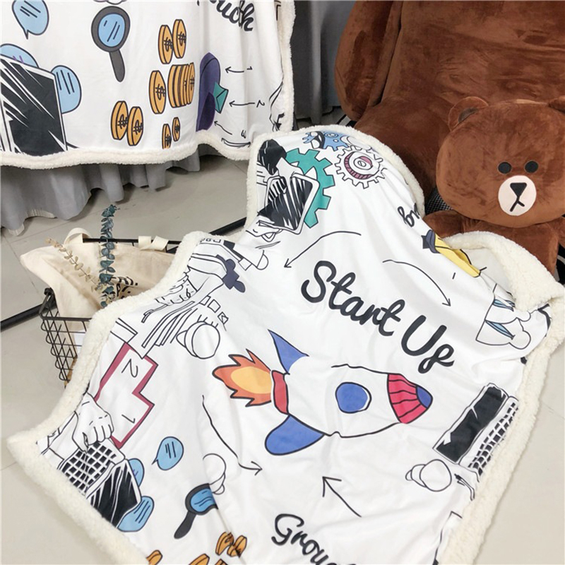 Kids Printed Flannel Fleece Blanket - Basics Kids Ultra-Soft Micromink Sherpa Blanket/Throw