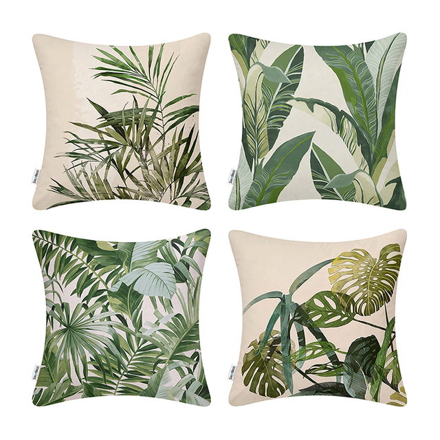 Tropical Printed Cushion Covers Non-toxic And Odorless Breathable And Skin-friendlyeasy To Clean And Care